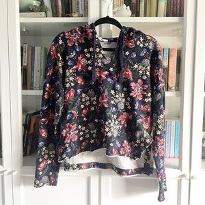 Anthropologie Daily Practice Everyday Hoodie in Blue Floral